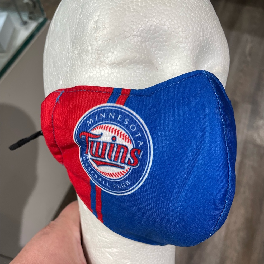Minnesota Twins MLB Team Color Face Mask Logo ~ Adjustable ear laces ~ One Size